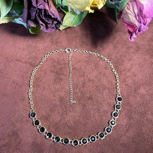 Gold with black Rhinestones fashion necklace